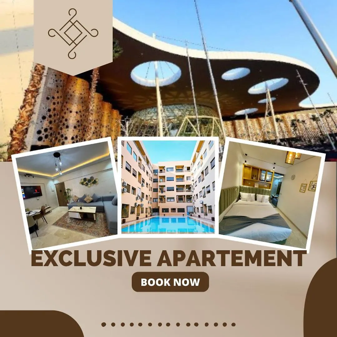 Appartement Centre Ville Gueliz Avec Balcon Vue Piscine Marakeş